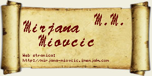 Mirjana Miovčić vizit kartica